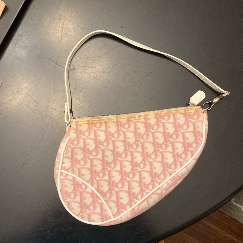Barely used Small pink and white Christian Dior purse.
